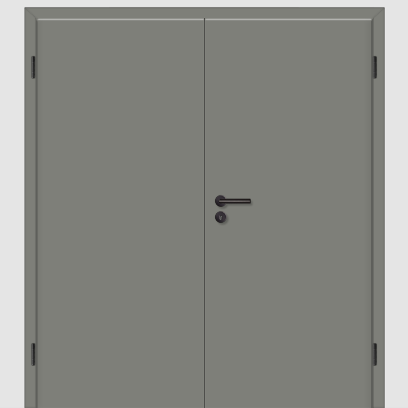 Lavagrau Doppeltüren / Doppelflügeltür Weiß CPL RAL 7037 mit Zarge