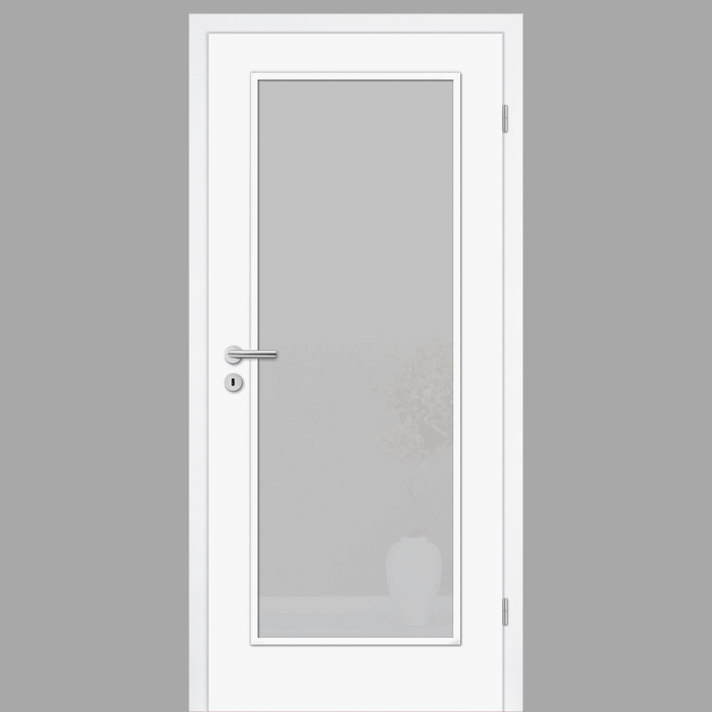Cala 01 Landhaustür / Stiltür mit Zarge RAL 9010 CPL Weißlack