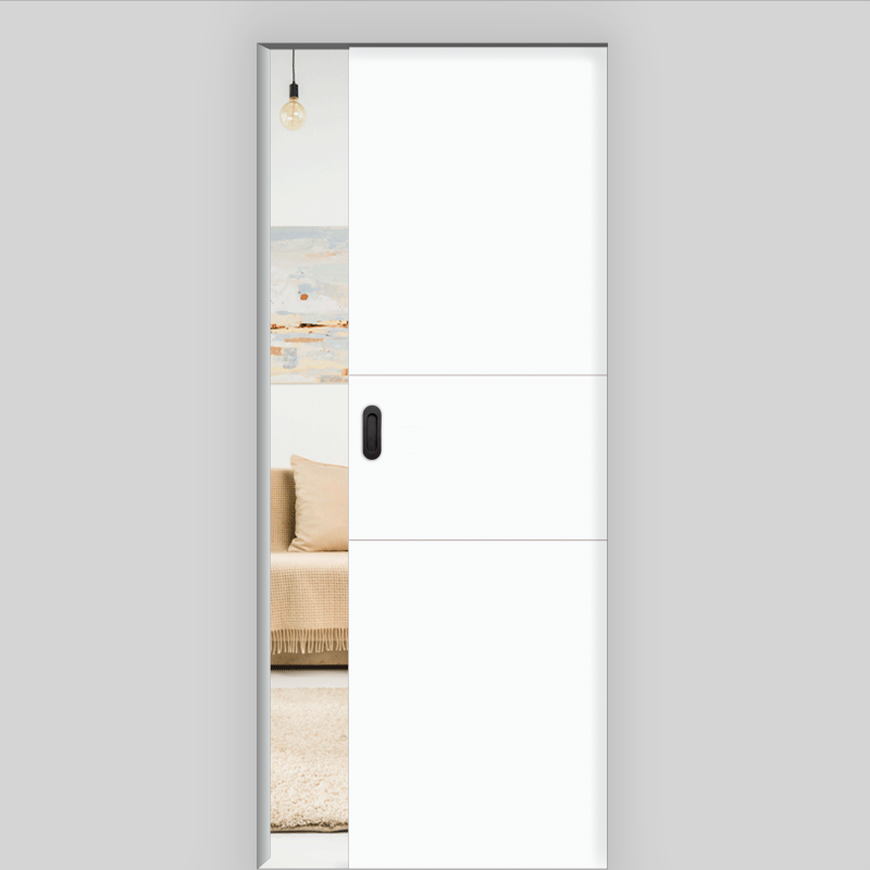 Mala 11 Schiebetür in der Wand laufend - Designtür RAL 9003 Polarweiss