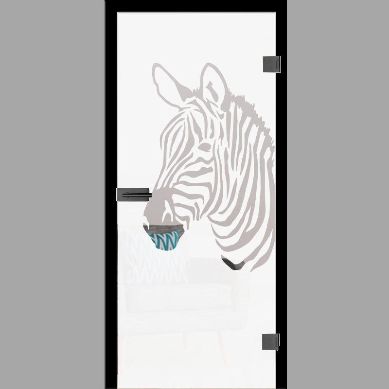 Zebra 2 Motive klar Glastür – Ganzglastür / Komplettset mit Zarge von Erkelenz