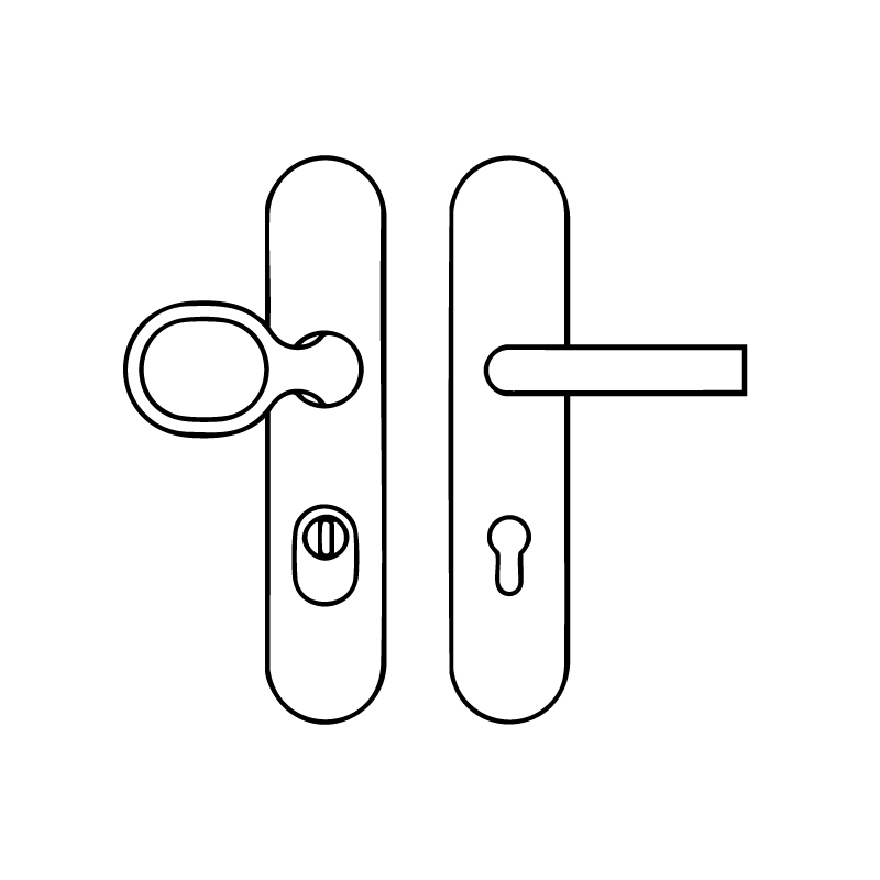 Security ES1 - Edelstahl - Sicherheitsbeschlag / Schutzbeschlag für Wohnungstüren