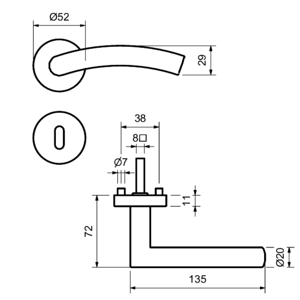 Peking II - R Basic  - Türdrücker / Rosettengarnitur - Südmetall GmbH