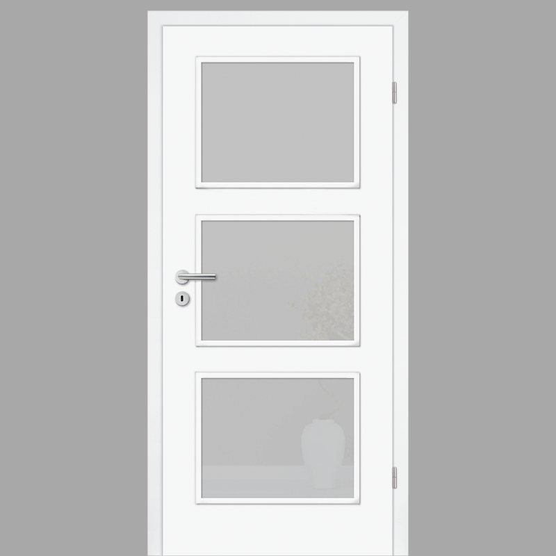 Cala 03 Landhaustür / Stiltür mit Zarge RAL 9003 CPL Weißlack
