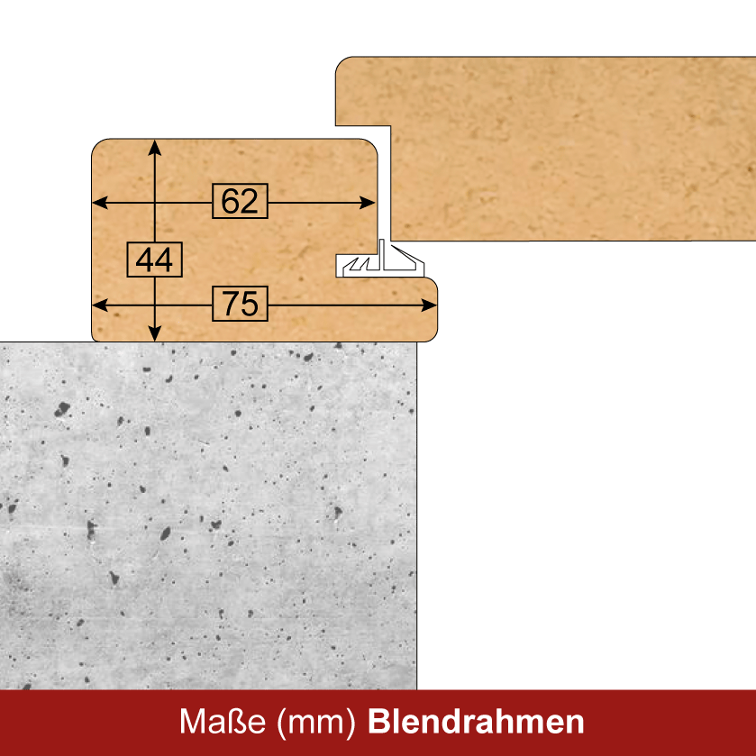 Asteiche Blendrahmen / Aufschraubzarge CPL Maserung