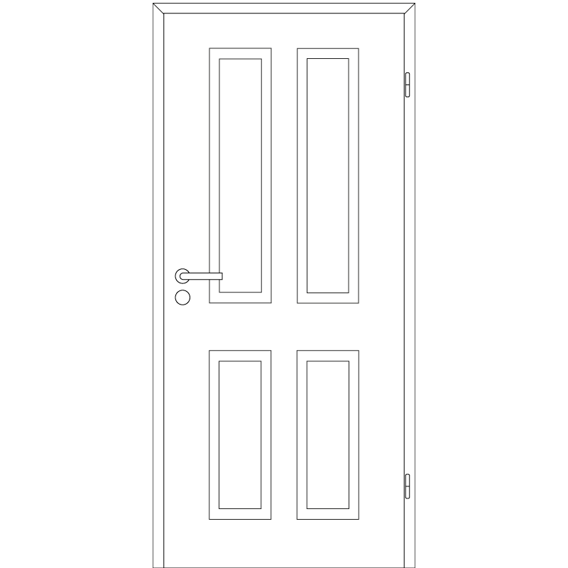 Weihnachtsangebot | Elegance 04 Landhaustür / Stiltür mit Zarge RAL 9003 CPL Polarweiss