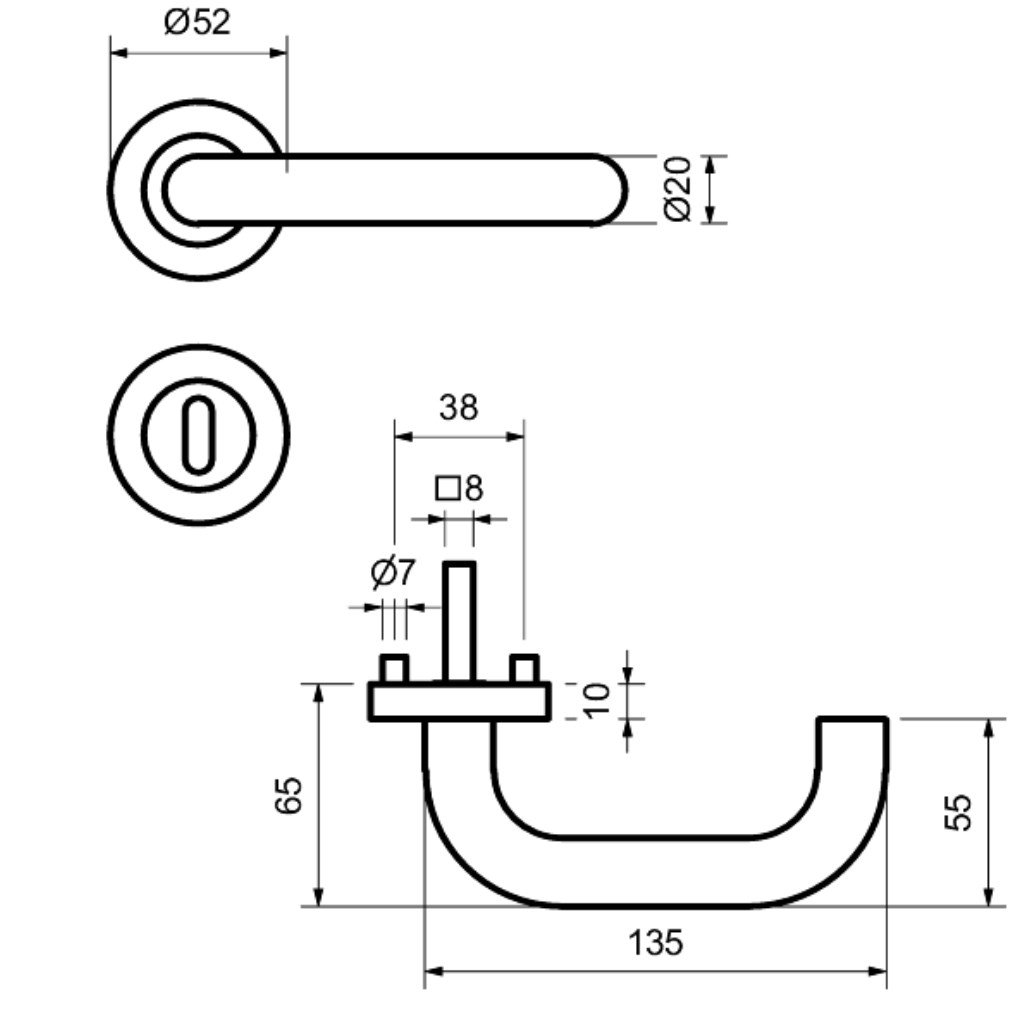 Toulouse - R  - Türdrücker / Rosettengarnitur - Südmetall GmbH