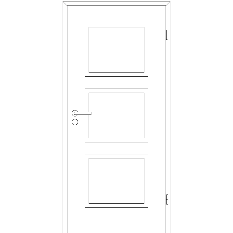 Cala 03 Landhaustür / Stiltür mit Zarge RAL 9010 CPL Weißlack