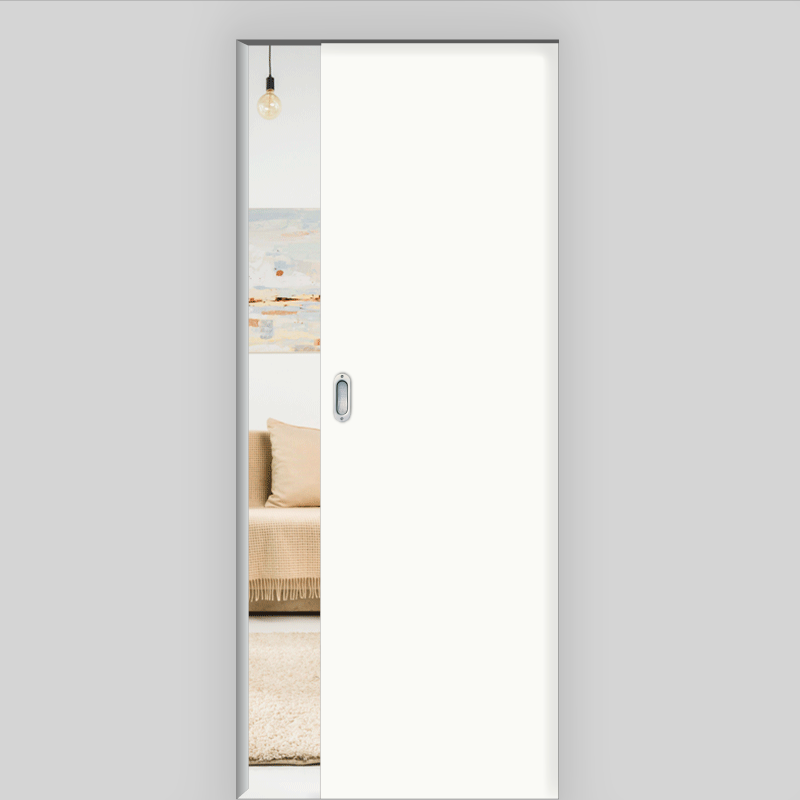 Weisslack 10 Schiebetür in der Wand laufend - CPL RAL 9010