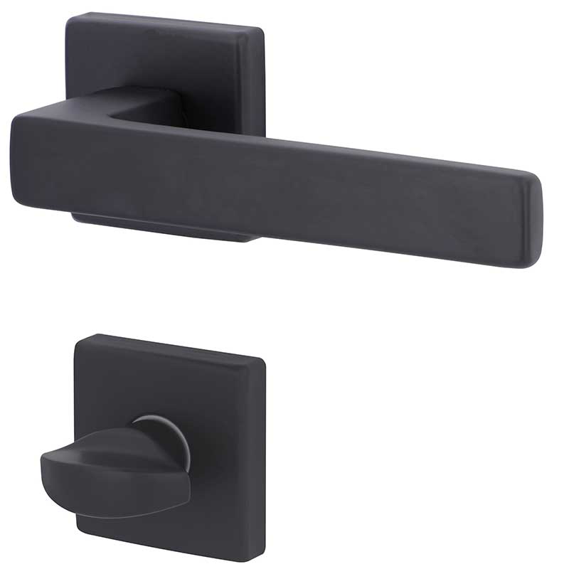 Miami Square-R Schwarz Matt -Türdrücker / Rosettengarnitur - Südmetall