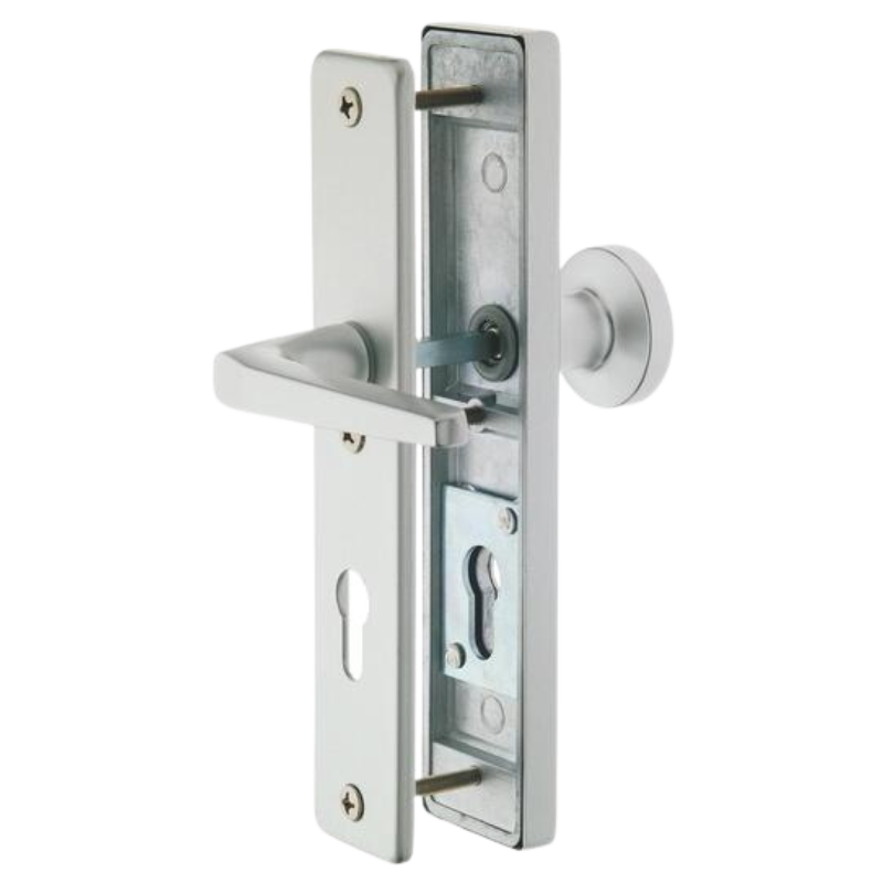 Tora II-LS/LS - Aluminium F1 - Knopf/Drücker - Schutzbeschlag für Wohnungstüren