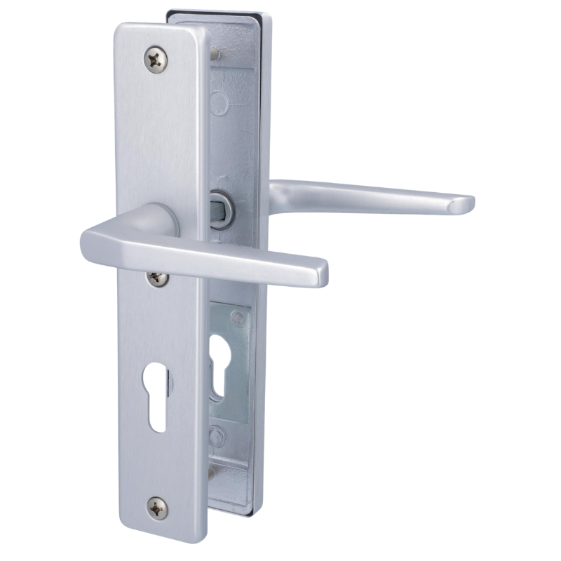 Tora II-LS/LS - Aluminium F1 - Drücker/Drücker - Schutzbeschlag für Wohnungstüren