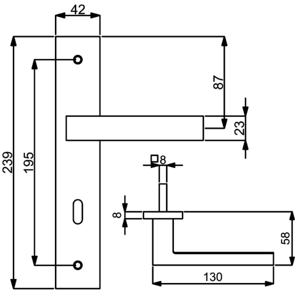 Canto - LS - Edelstahl - Türdrücker / Langschildbeschlag - Südmetall