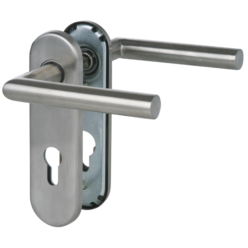 Sicura Ronny-KS - Aluminium F1 - Drücker/Drücker - Schutzbeschlag für Wohnungstüren