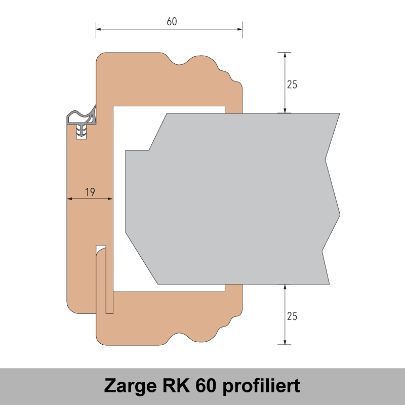 Polarweiss 03 Türzarge / Zarge für Wohnungstür CPL RAL 9003 Rundkante profiliert Landhausstil