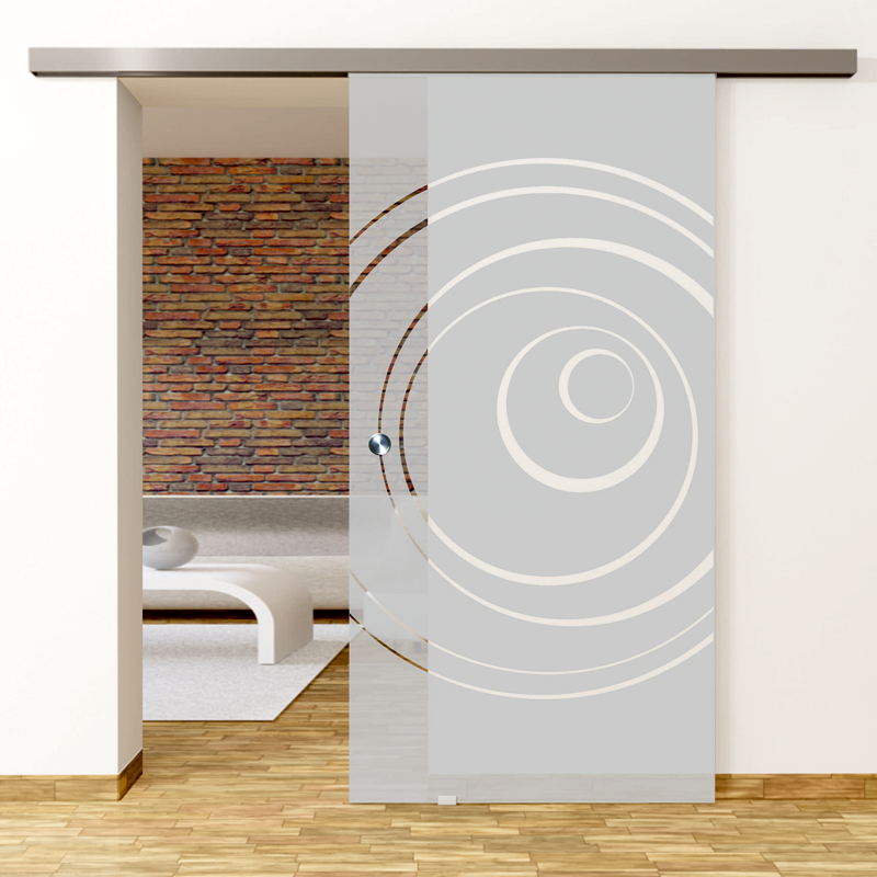 Lira Motiv Klar - Glasschiebetür - Set Komplett mit Softclose & Griff - Erkelenz Glas GmbH
