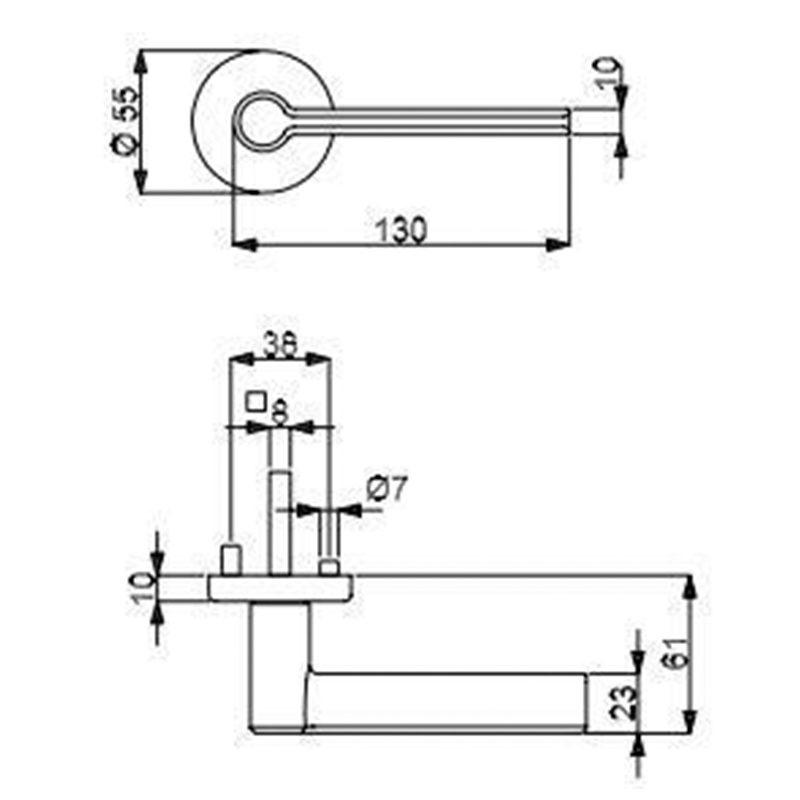 Elio-R Messing - Türdrücker / Rosettengarnitur - Südmetall