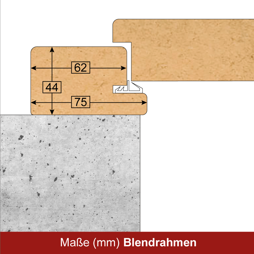 Lavagrau - Blendrahmen  / Aufschraubzarge CPL RAL 7037