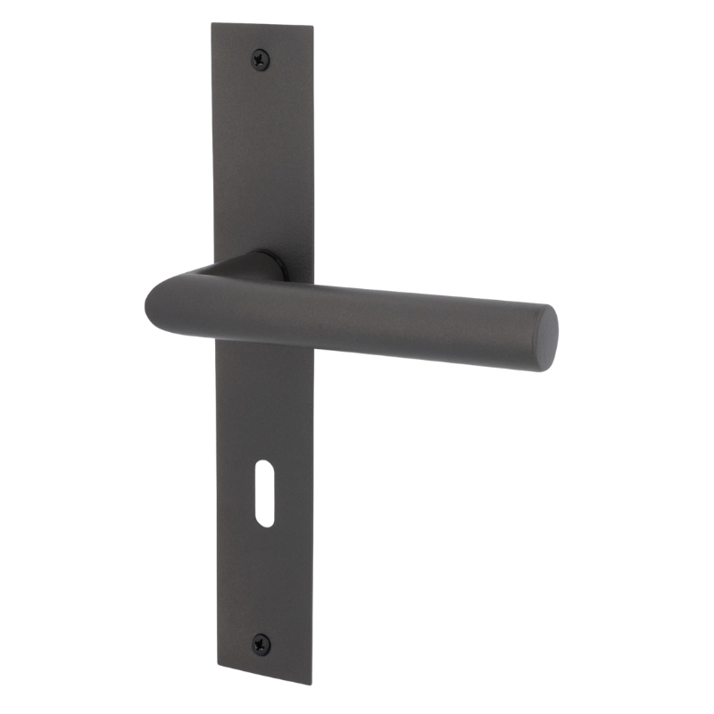 Ronny II Square Plano - LS - Schwarzstahl-Optik - Türdrücker / Langschildbeschlag - Südmetall