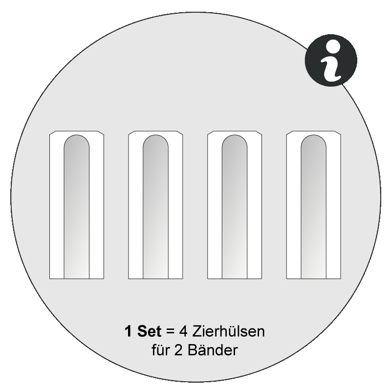 Zierhülsen-Set Weiss lackiert für Türbänder