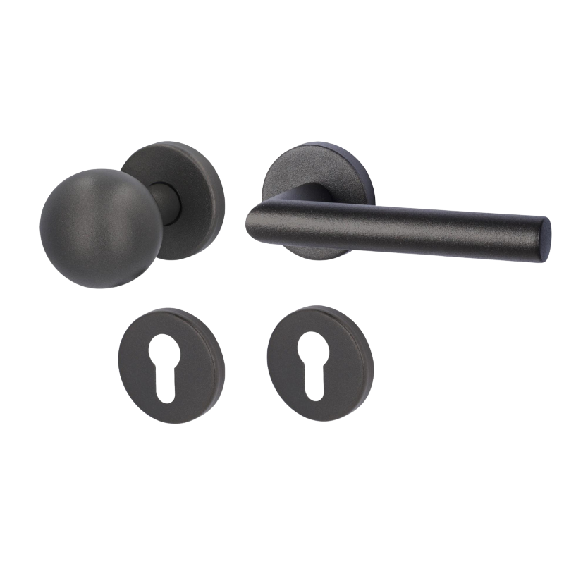 Ronny-R - Schwarzstahl-Optik - Vario Star Baisc - Türdrücker für Wohnungseingangstüren - Südmetall