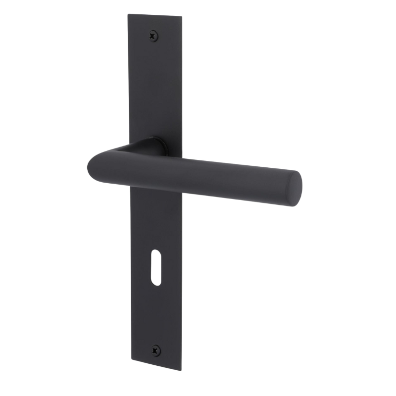 Ronny II Square Plano - LS - Schwarz matt - Türdrücker / Langschildbeschlag - Südmetall