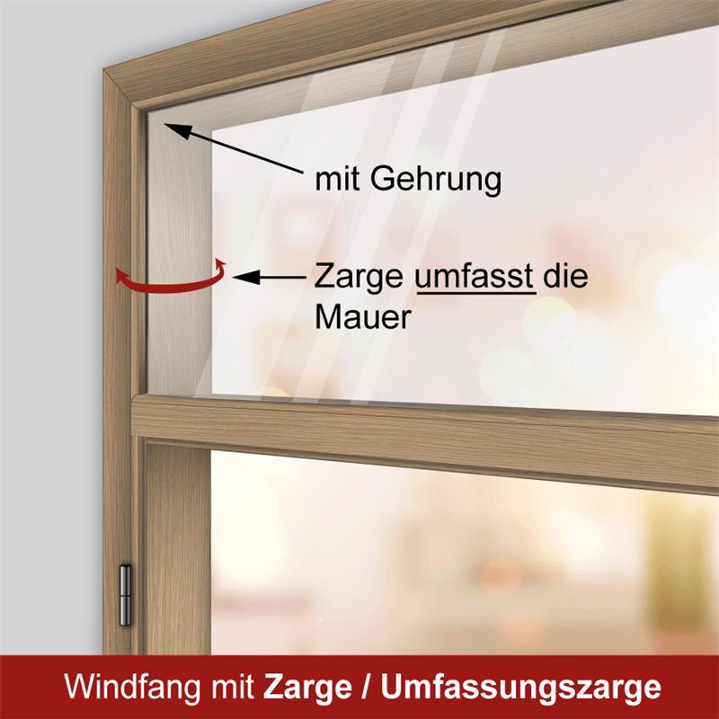 Windfang mit festem Seitenteil linkssseitig , für Zimmertüren DIN links / Typ 3