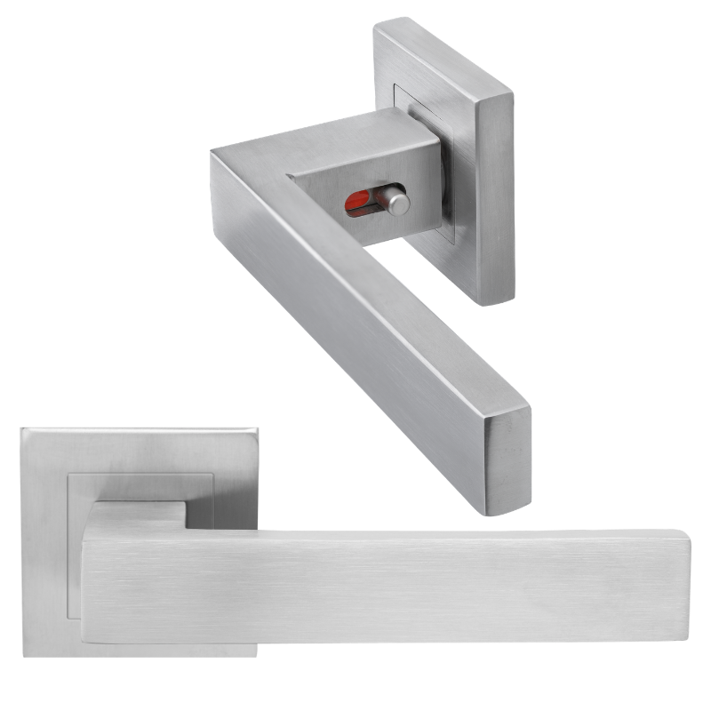 Abano Square - Edelstahl finish - Türdrücker - Griffwelt Minimo