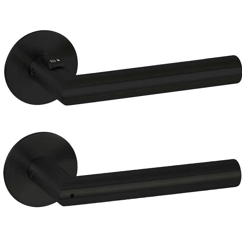 Basic 02 - FastLock  - Classic Black - Türdrücker / Rosettengarnitur - Hermat