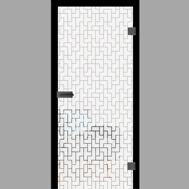 Tetris Motiv klar Glastür – Ganzglastür / Komplettset mit Zarge von Erkelenz