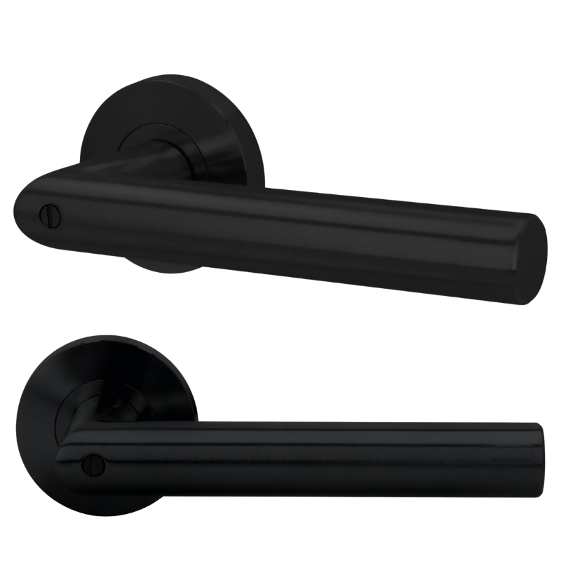 Ferrara Prio - Tiefschwarz - Türdrücker - Griffwelt Minimo