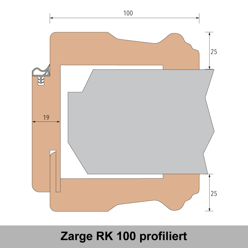 Polarweiss 03 - Zarge RK 100 für Wohnungstür profiliert CPL RAL 9003