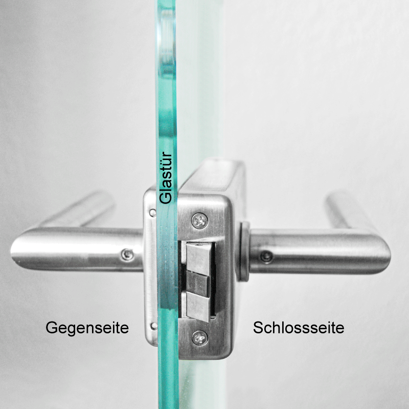 Glastürbeschlag: Neapel inkl. Bänder - Umbragrau - Beschlagset für Glastüren - Griffwelt