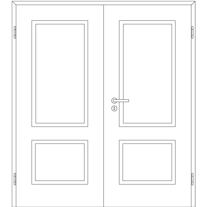 Cala 02 Doppeltüren / Doppelflügeltür Lavagrau RAL 7037 mit Zarge