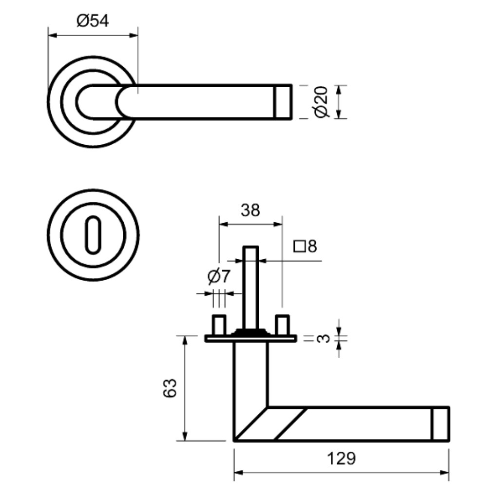 Trier- R  - Türdrücker / Rosettengarnitur - Südmetall