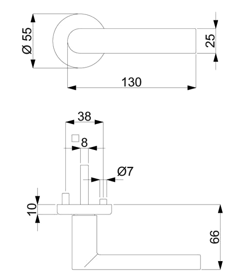 Korsika - R Anthrazit-Struktur -Türdrücker / Rosettengarnitur - Südmetall