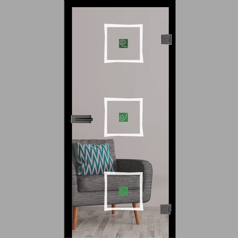 Pescara Mattprint - Ganzglastüren / Glastüren mit Zarge Komplettset - Erkelenz