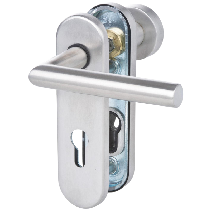 Sicura Ronny-KS - Aluminium F1 - Knopf/Drücker - Schutzbeschlag für Wohnungstüren