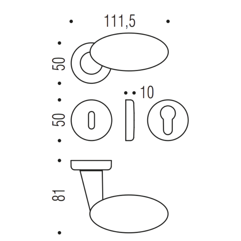 Robot - Umber Bronze - Türdrücker / Rosettengarnitur - Colombo Design