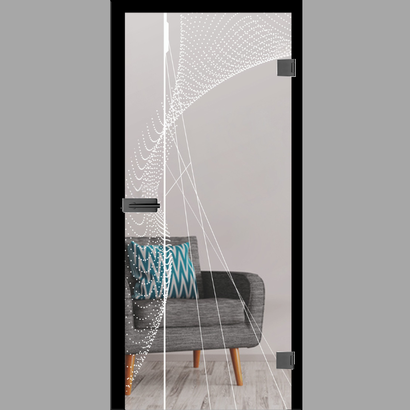 Dotted Mattprint - Ganzglastüren / Glastüren mit Zarge Komplettset - Erkelenz