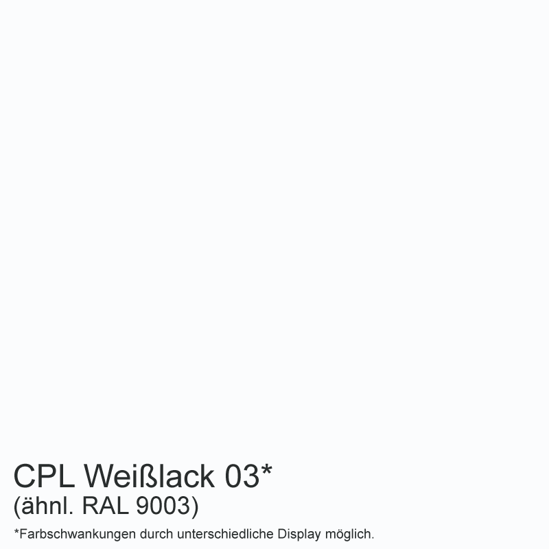 Weißlack 03 Mustertafel für Zimmertüren & Türzargen CPL RAL 9003