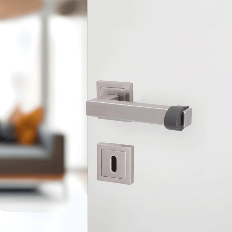 Türpuffer "Happy" Schwarz - Türstopper für die Wand | 9 Stück