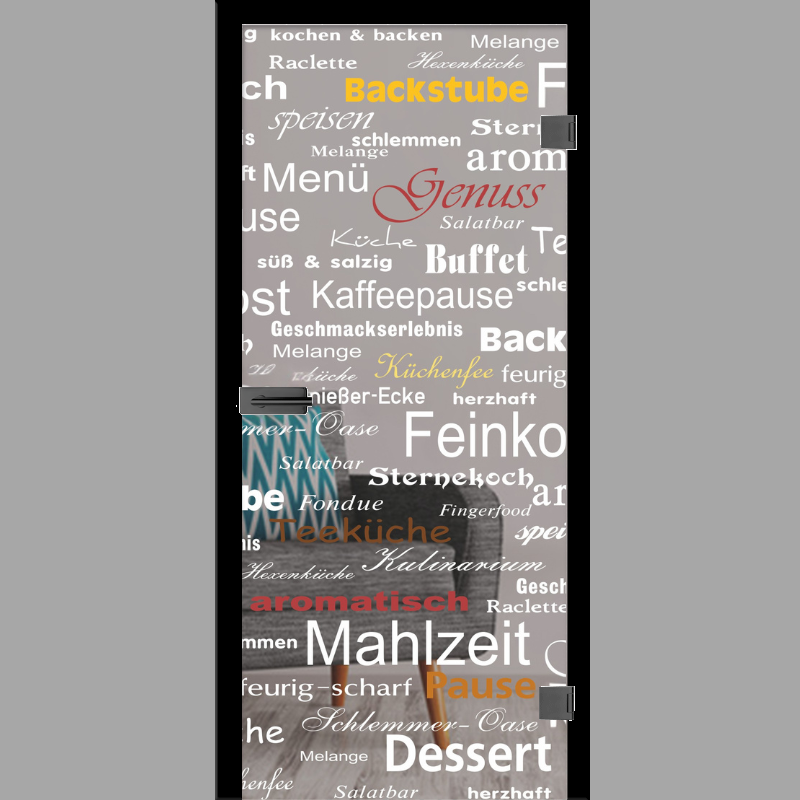 Picante Mattprint - Ganzglastüren / Glastüren mit Zarge Komplettset - Erkelenz